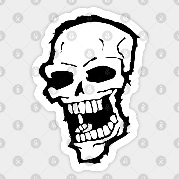 Screaming Skull Sticker by deancoledesign